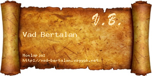 Vad Bertalan névjegykártya